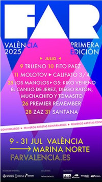 Carlos Santana, Fito Páez, Zaz, Trueno, Molotov, Califato 3/4, Los Manolos y G5, primeros confirmados del nuevo ciclo de música FAR València