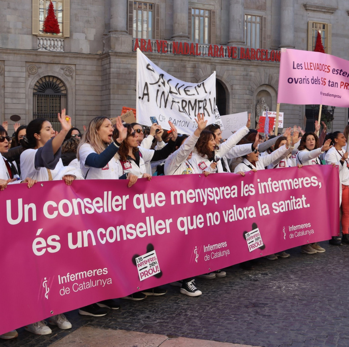 Enfermeras catalanas en manifestación