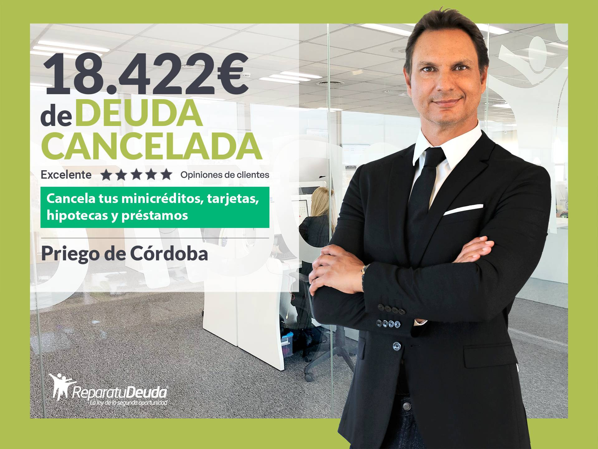  Repara tu Deuda Abogados cancela 18.422 € en Priego de Córdoba (Andalucía) con la Ley de Segunda Oportunidad 