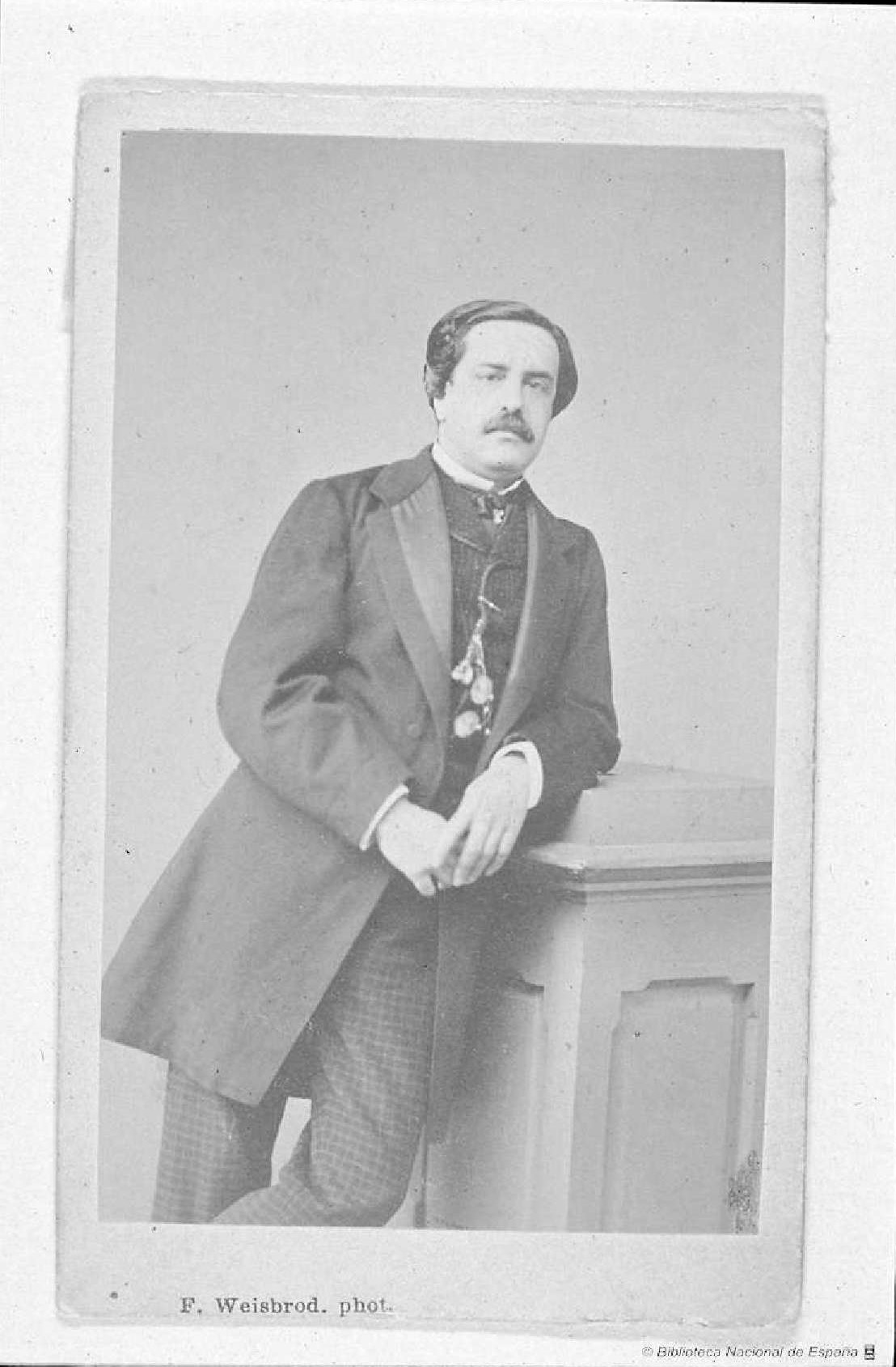 Retrato de Juan Valera. F. Weisbrod. phot. Entre 1870 y 1879. Fondo de la Biblioteca Nacional de España.