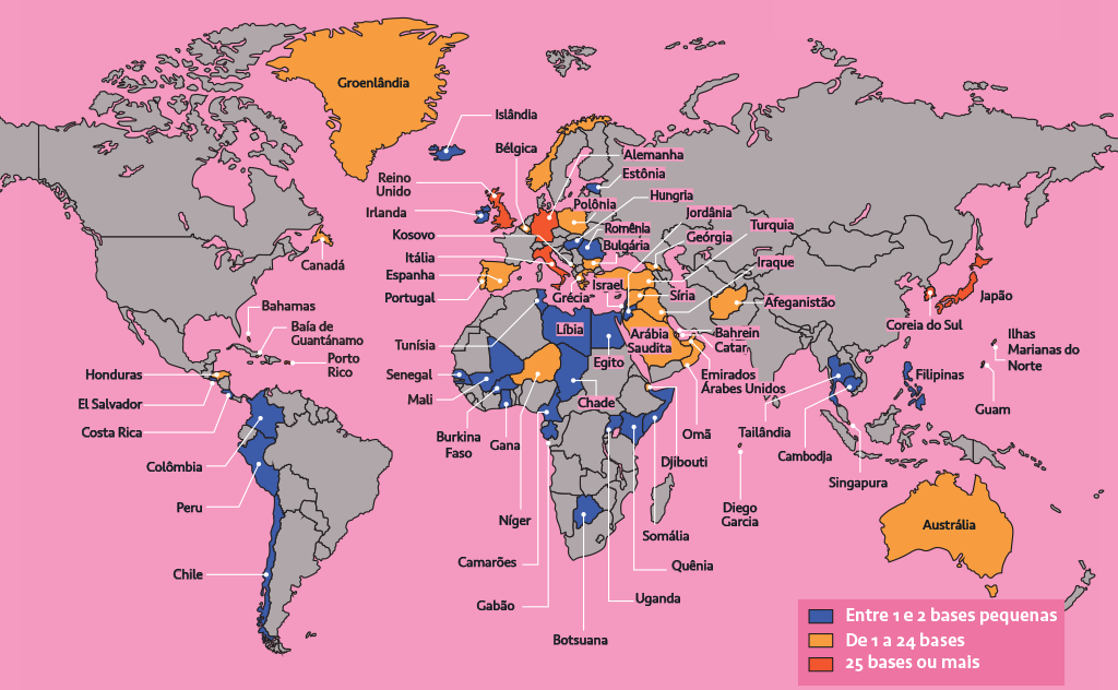 Algunas bases militares de EEUU en el mundo